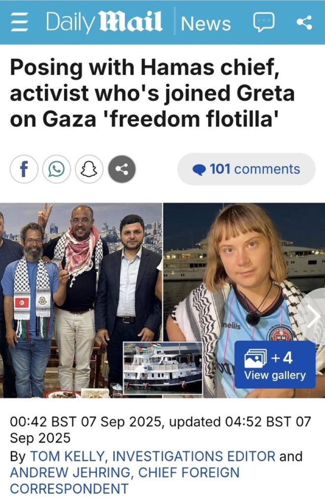 Greta's Flotilla Spokesperson Spotted with Hamas Leader! — Greta Thunberg controversy, Hamas leadership connection, leftist activism backlash