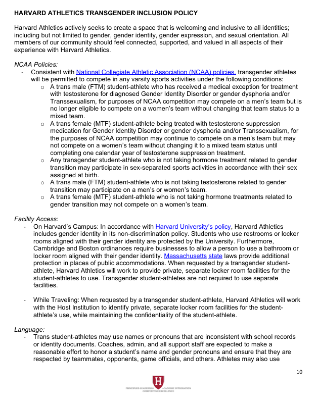 Harvard Athletics Eliminates Transgender Policies - Controversy Erupts Over Fairness in Sports and Identity Rights —  Harvard transgender policy update, Gender identity sports controversy, Student athlete handbook revision