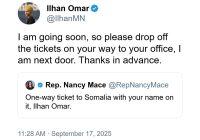 Ilhan Omar's Somalian Trip Sparks Outrage: "Stay Away!" —  Ilhan Omar Somalia trip, Nancy Mace one-way ticket offer, American reactions to Ilhan Omar 2025