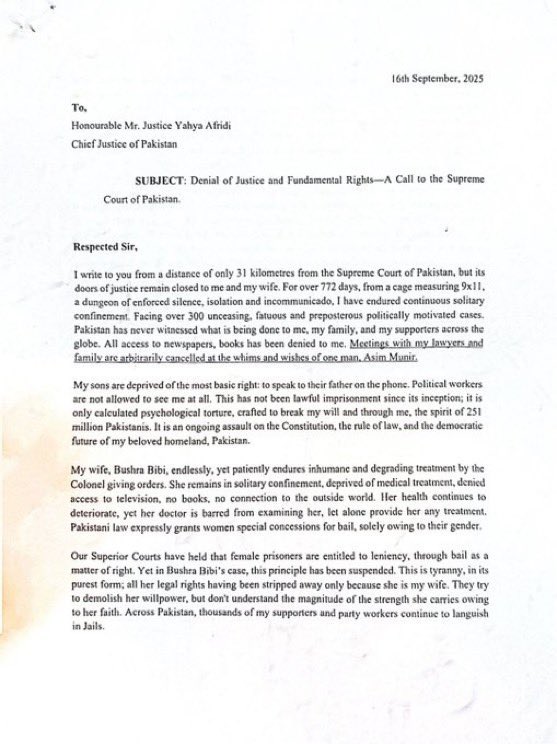 Imran Khan's Bold Letter: Justice or Political Maneuver? —  Imran Khan Release Demand, Justice for Imran Khan, Pakistan Political Rights 2025