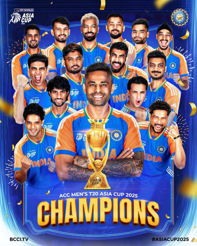 India's Asia Cup Triumph: A Controversial Victory? —  C. H. A. M. P. I. O. N. S performance, Asia Cup 2025 highlights, Team India victory celebration