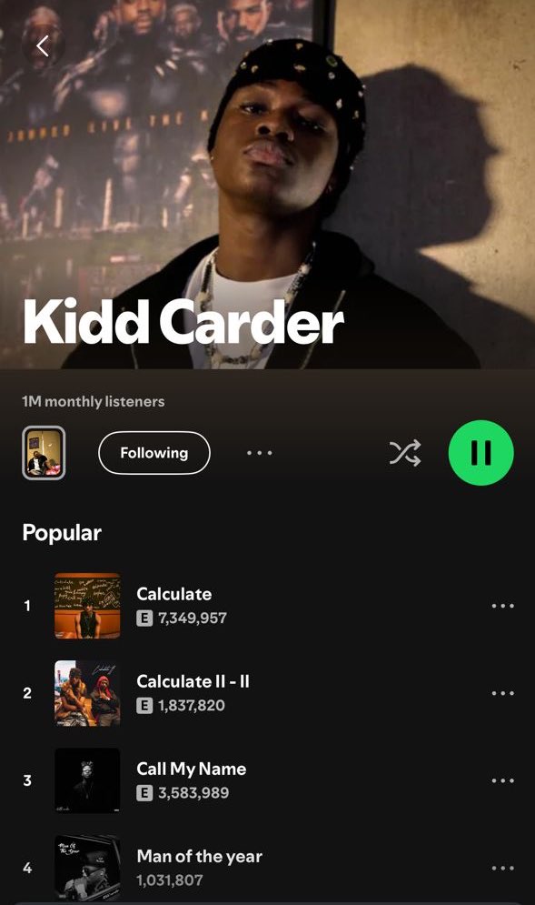 JUST IN 🚨 Kidd Carder Hits 1 MILLION Spotify Listeners! 😱 —  Breaking News, Trending Music Artist, Spotify Milestone