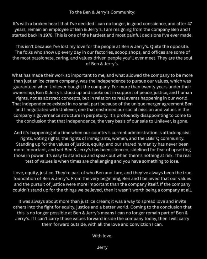 Jerry's Shocking Exit: Activism vs. Ice Cream Politics! — social justice activism news, corporate activism resignation, equity and social change 2025