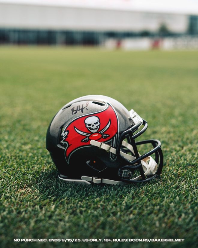 Krewe's Shocking Quest: Who Wants Baker Mayfield's Helmet? —  Krewe giveaways, signed sports memorabilia, Baker Mayfield collectibles