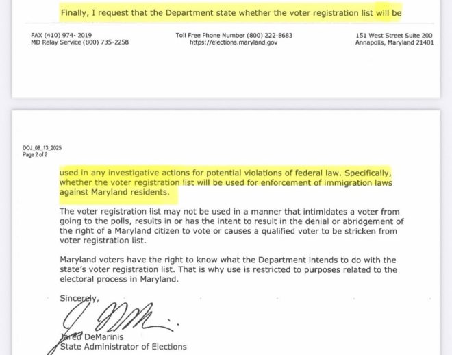 "Maryland State Administrator of Elections Refuses to Release Voter Rolls for Immigration Enforcement—Is Voter Privacy at Risk?" —  Maryland voter roll controversy, Election administration dispute, Immigration law enforcement concerns