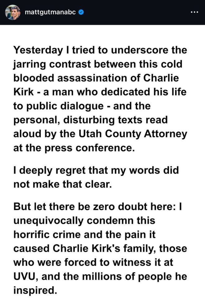 Matt Gutman's Shocking Apology: What Did He Mean? —  Matt Gutman apology news, Charlie Kirk assassination text messages, transgender relationship controversy