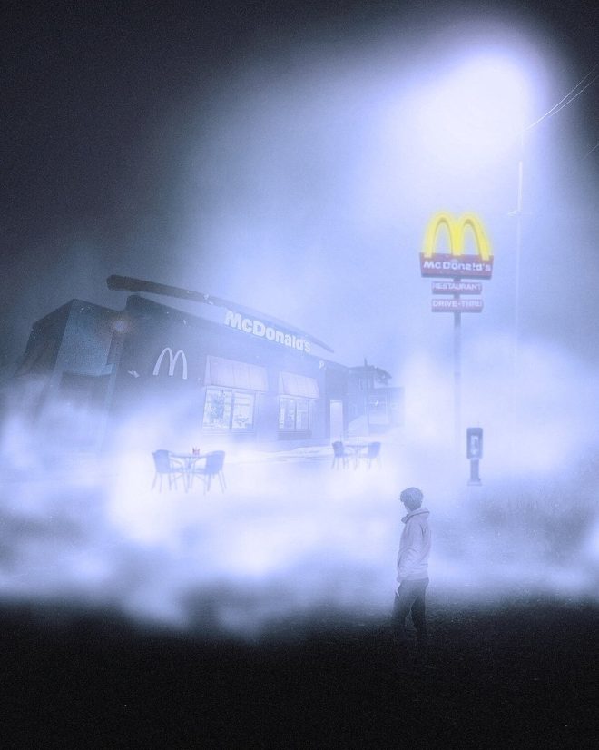 "McDonald's Overseas Teases 'Silent Hill' Collaboration Out of Nowhere... Are They Really Going There?" —  Overseas McDonald's, Silent Hill collaboration, Foggy store image
Dreaming in vague sleep, Happy Meal, Horror game collaboration
Excitement over post hinting at collaboration with popular horror game