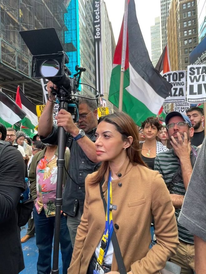 Najwa Shihab Sparks Outrage at NYC 'March for Palestine' —  Najwa Shihab activism, March for Palestine 2025, New York protest highlights