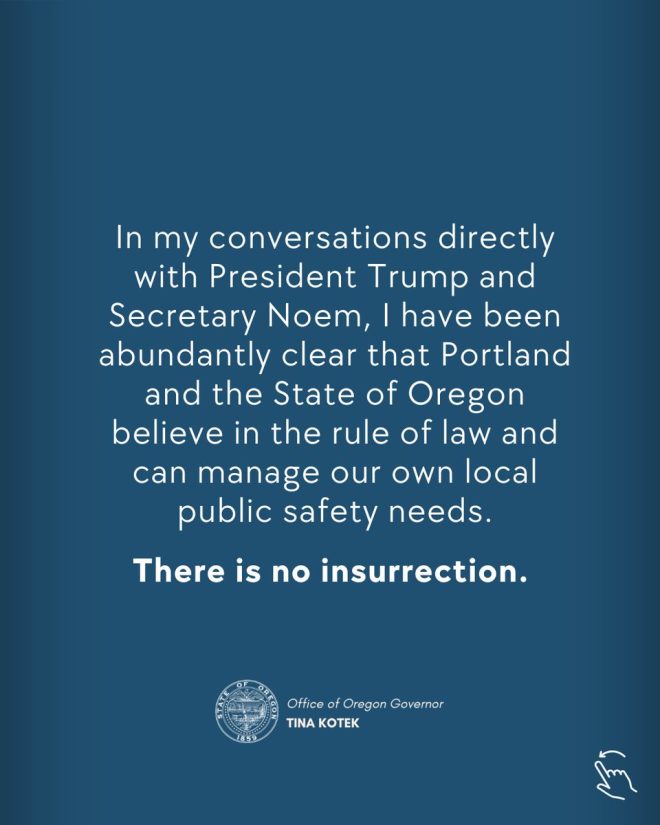 "President Trump denies insurrection in Portland, Oregon - Mayor insists on local control of public safety" —  Portland rule of law, Oregon public safety management, national security threat