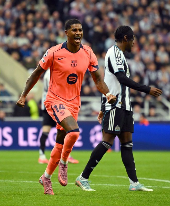 Rashford's Stunning Double: Barcelona's New Star Emerges! —  Marcus Rashford Champions League debut, St James Park memorable goals, Barcelona player highlights 2025