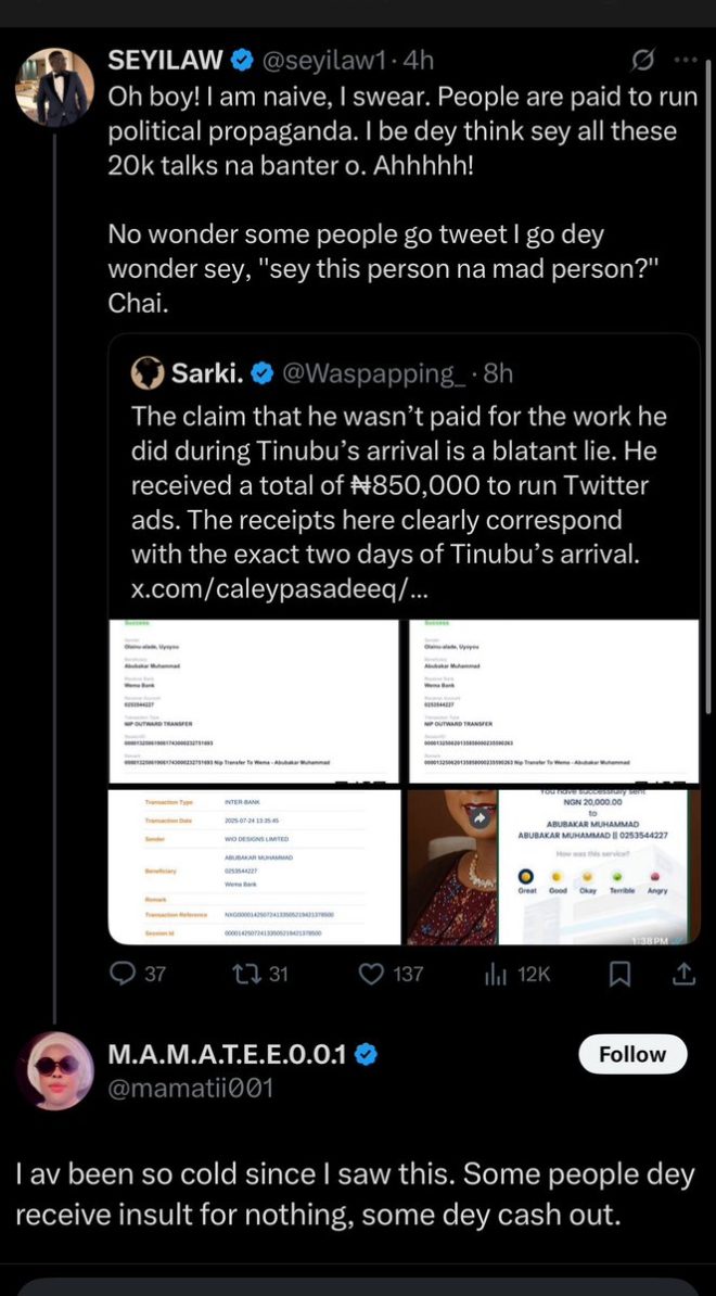 Ronu's Shocking Pay-to-Tweet Scandal: Uncle Seyi Silent? —  Ronu drama unfolding, paid bigotry tweets controversy, Uncle Seyi's silent response