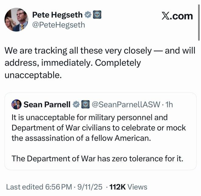 "SHOCKING: Defense Secretary tracks military celebrating assassination - Is free speech under threat?" —  military personnel monitoring, social media tracking, offensive comments tracking