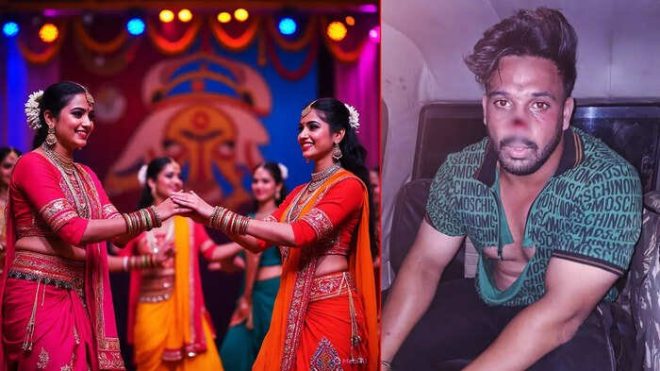 SHOCKING: Fardeen Khan CAUGHT molesting girl at Garba event - locals take justice into their own hands! 🚨🔥 —  Fardeen Khan, Ujjain incident, Garba event
Crime news, Locals intervened, Police investigation
Molestation case, Public outrage, Justice served