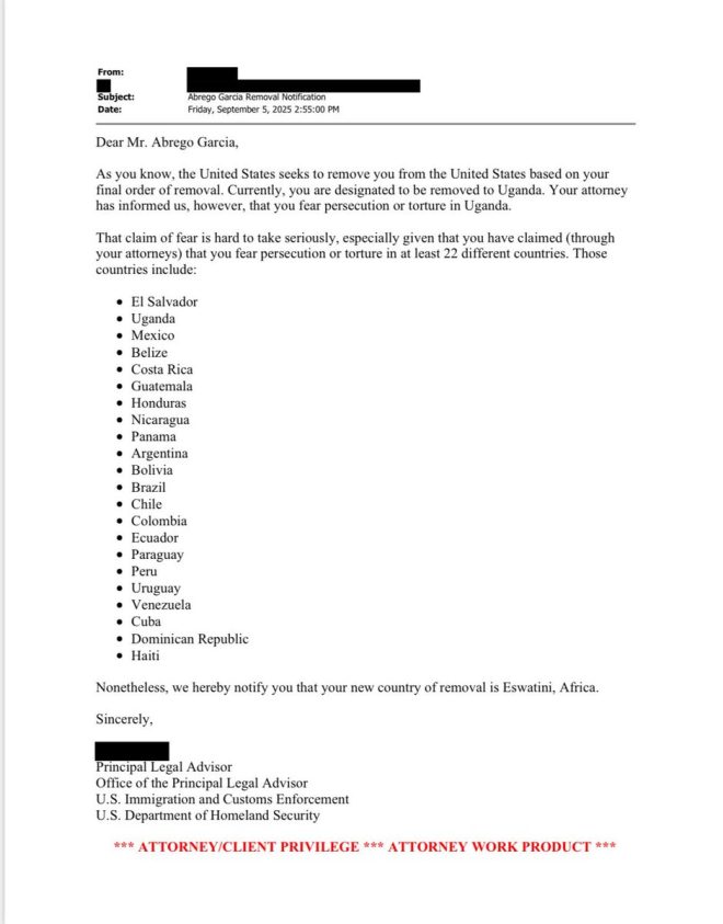 "SHOCKING: ICE to Deport Kilmar Abrego Garcia to ESWATINI After Claiming Persecution in 20+ Countries - Fox News Exclusive" —  ICE deportation notification, African country deportation, asylum seeker deportation