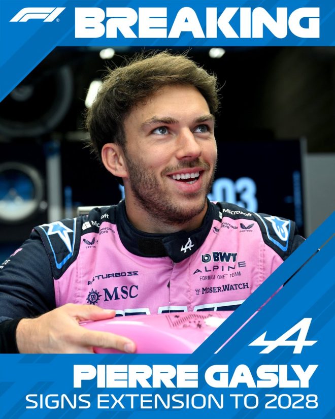 "SHOCKING: Pierre Gasly signs unprecedented 7-year contract extension with @AlpineF1Team! #F1" —  Pierre Gasly contract extension, Alpine F1 Team news, Gasly signs with Alpine F1