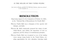 Senate Declares Controversial 'Charlie Kirk Day'! —  Charlie Kirk National Day, Senate resolution 2025, remembrance events October 14