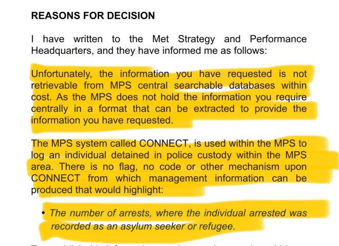 Shocking: Met Police Claims No Data on Asylum Seeker Crimes! —  asylum seeker crime statistics, London public safety concerns, refugee crime tracking issues