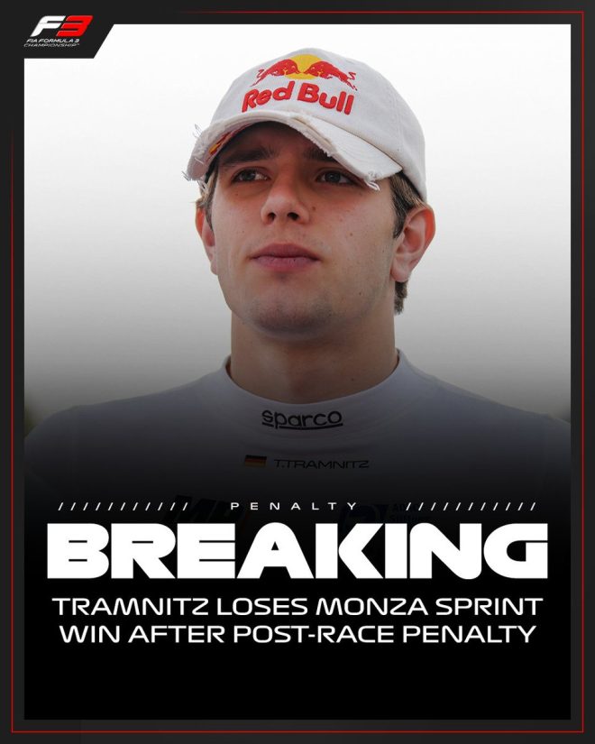 Shocking Penalty Drops Tramnitz to 20th, Bilinski Wins! — F3 Monza results, Tim Tramnitz penalty news, Roman Bilinski F3 victory