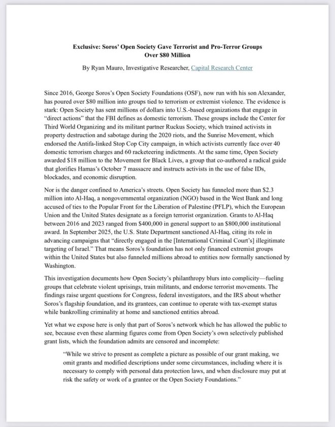 Shocking Report: Soros Funded Groups Linked to Terrorism! —  George Soros funding controversy, Open Society Foundation donations exposed, U.S. organizations linked to terrorism
