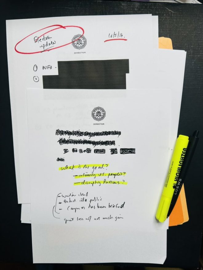 "Shocking Revelation: Comey's Handwritten Notes Show Obama Admin Believed Russian Election Meddling Could Impact 2016 Election!" — Comey handwritten memos, FBI declassified, election meddling impact
Obama administration, Russian interference, 2016 election outcome
FBI Director Kash, October 5 notes, election narrative debate