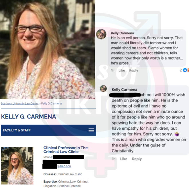 "Southern U Law Prof Kelly Carmena Wishes Death upon Charlie Kirk After Shooting - Public Outrage Ensues! #CancelCarmena" —  Kelly Carmena controversy, Criminal Law professor scandal, SouthernULaw social media incident