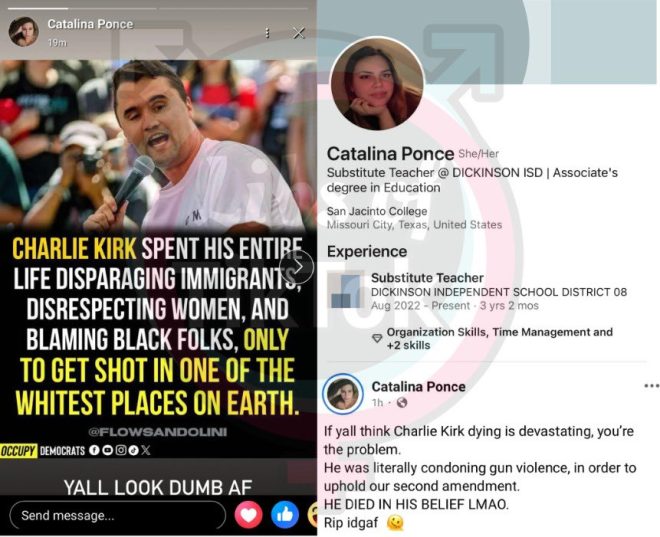 Substitute Teacher at DickinsonISD Mocks Charlie's Death, Blames Grief on Victims - Outrage Ensues, District Responds! — Substitute teacher controversy, Insensitive remarks, Social media backlash