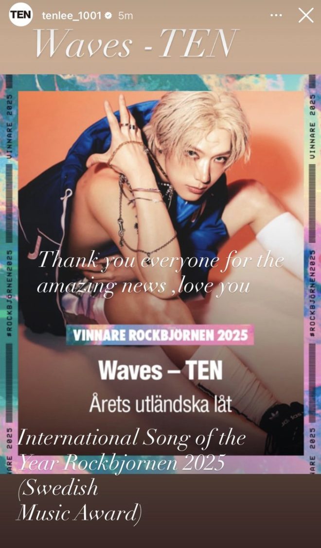 "TEN Lee Wins International Song of the Year at Rockbjornen 2025" —  Swedish Music Award Winner, TENLEE Update, Trending Music News