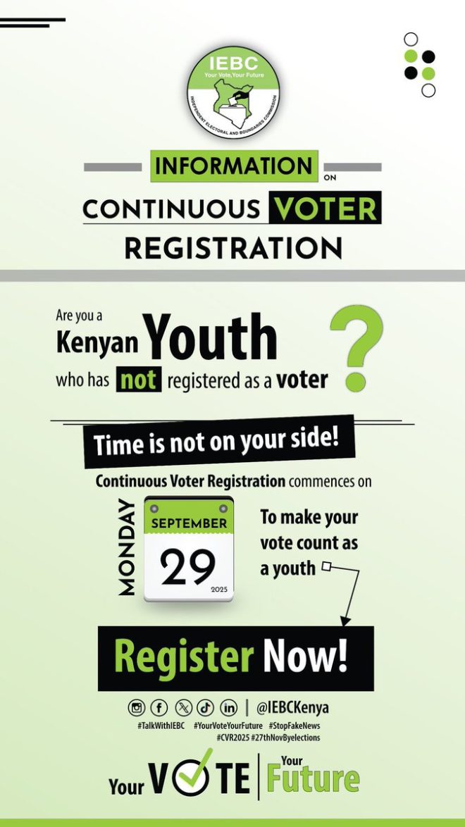 "The Big Day is Finally Here! Join the #BallotRevolution as Youth Advocate for Voter Registration in Nairobi County" —  Voter registration drive, Youth empowerment initiative, Civic engagement campaign