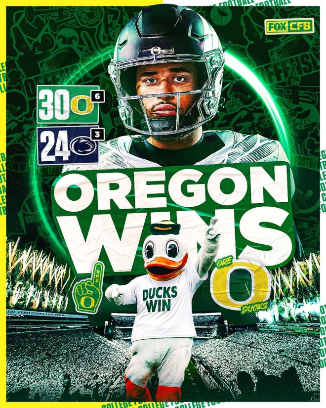 "The Mighty Ducks Shock the Nation with Upset Win Over Penn State in Happy Valley!" 🏈🦆🔥 —  Oregon football upsets Penn State, Ducks triumph in Happy Valley, Ducks shock No. 3 Penn State

Oregon Ducks take down Penn State, upset in Happy Valley, Ducks defeat top-ranked Nittany Lions

Oregon football stuns Penn State, victorious in Happy Valley, Ducks upset No. 3 team