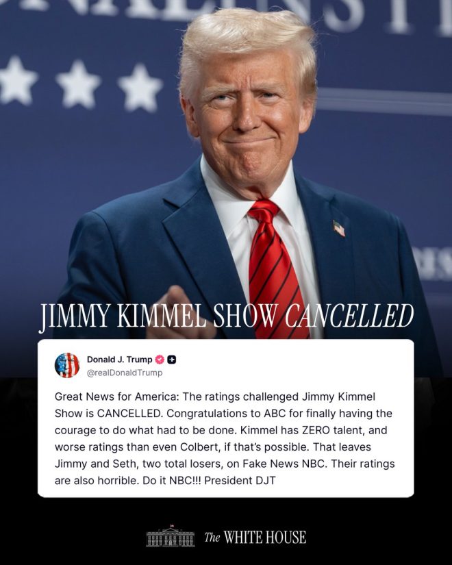 "Trump Celebrates as ABC Axes Jimmy Kimmel Show: The End of Late Night Controversy or Censorship?" —  Jimmy Kimmel cancellation, ABC network decision, President Trump announcement
