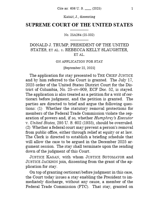 Trump Triumphs! SCOTUS Greenlights His FTC Purge! —  Supreme Court ruling Trump, Federal Trade Commission news, Article 2 authority 2025