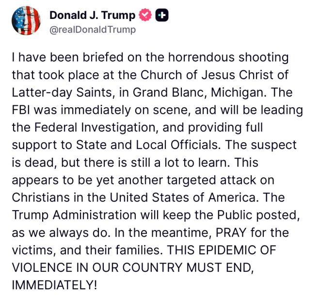 Trump's Bold Claim: Are Christians Targeted in America? —  "Trump comments on church shooting, Christian persecution in America, violence against religious groups"