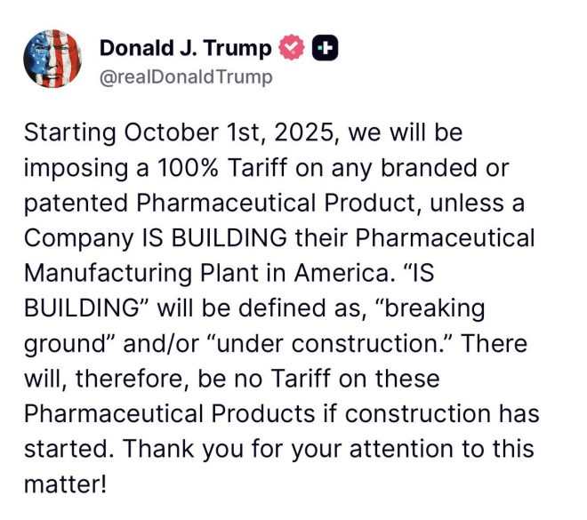 Trump’s Bold Move: 100% Tariff on Big Pharma Imports! —  Pharmaceutical Manufacturing Policy, Tariff Impact on Drug Prices, U.S. Manufacturing Incentives