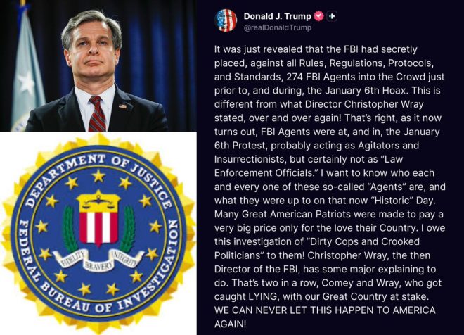 Trump's Shocking Claim: FBI Agents Agitated Jan 6 Crowd? —  Trump FBI investigation, January 6 Capitol riot agents, Christopher Wray accountability