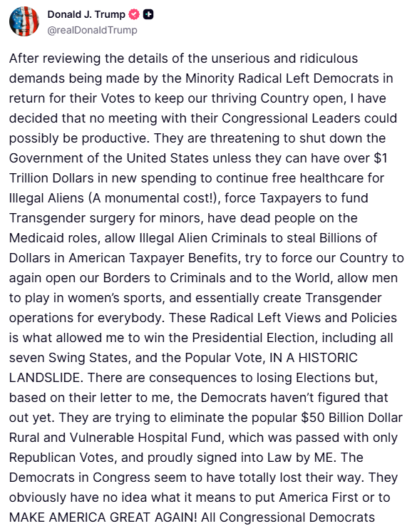 Trump's Shutdown Standoff: Democrats' Demands Too Ridiculous? —  Trump government funding standoff, congressional Democrats negotiations 2025, federal budget crisis resolution
