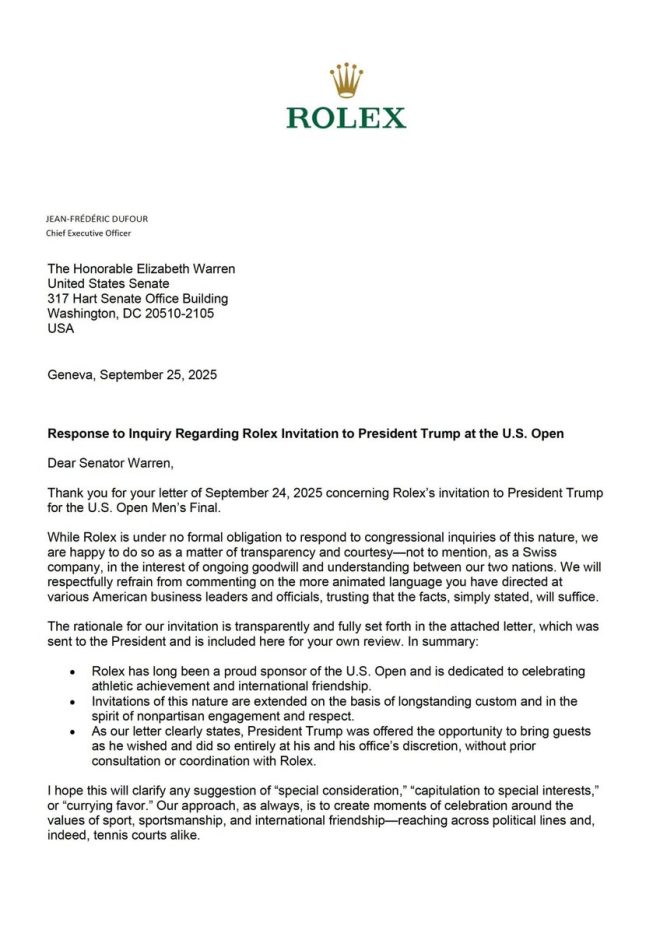 Trump's Tariffs: Key to ROLEX Suite Invite at U.S. Open? —  Trump U.S. Open 2025, luxury suite controversy, Rolex tariffs discussion