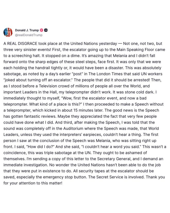 Trump's UN Escalator Drama: Calls for Arrests & Inquiry! —  Trump UN address controversy, escalator incident investigation, teleprompter malfunction demands