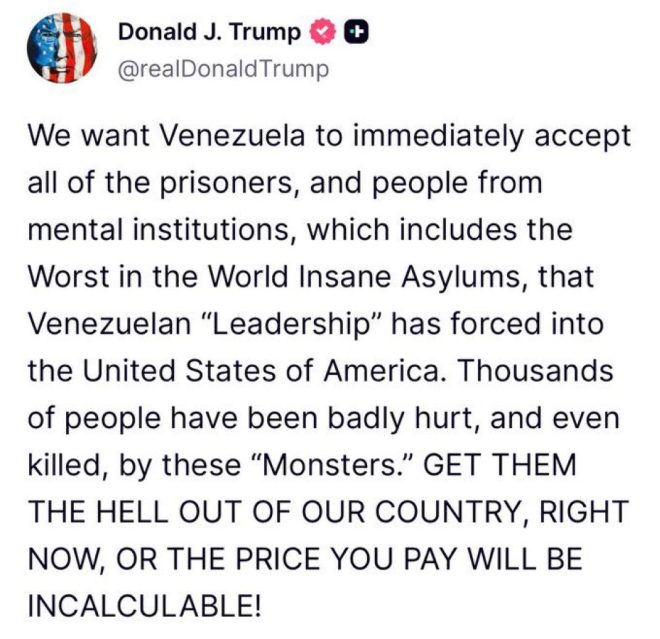 Trump's Ultimatum: Venezuela Must Take Back Its Criminals! — Trump Venezuela ultimatum, Maduro response threat 2025, US deportation crisis