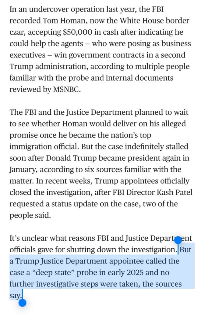"White House Border Czar Caught Accepting $50,000 Bribe - Trump's DOJ Shuts Down Investigation, Calls it 'Deep State' Plot" — White House scandal, Border czar corruption, FBI undercover operation