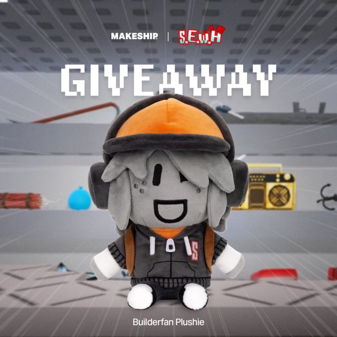Win a Builderfan Plushie! Are You Ready for the Challenge? —  plushie giveaway contest, win exclusive collectibles, follow and retweet to enter