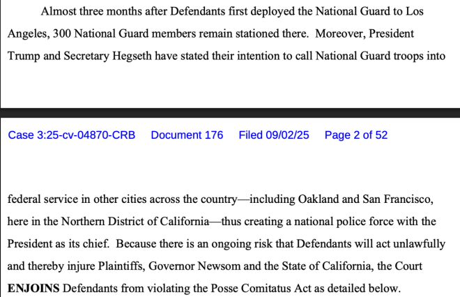 against Trump's military deployment in LA - Judge Breyer accuses him of abusing power as "national police force" — Judge Breyer ruling, Military deployment violation, Posse Comitatus Act
President Trump, Los Angeles, National police force
Injunction, Trump, Chief of military