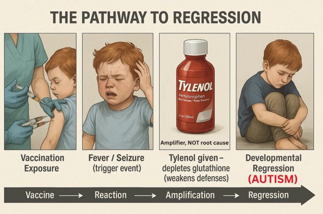 researcher suggests a new perspective on the Tylenol-autism link. —  Vaccine-induced developmental regression, Autism spectrum link, Tylenol controversy 
Acetaminophen safety concerns, Vaccine side effects, White House announcement 
Autism-vaccine debate, Tylenol-Autism connection, Government health policy