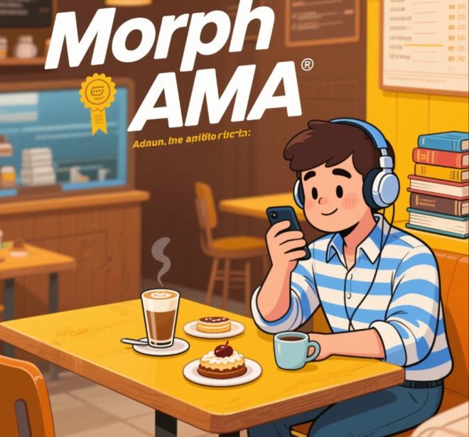 咖啡香与区块链：偶遇Morph AMA的奇妙时刻 —  咖啡店区块链交流, 拿铁咖啡与数字货币, 手机边喝咖啡边学习