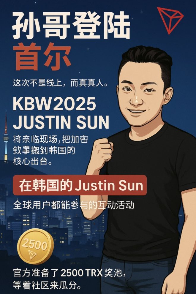 孙哥亲临首尔！加密狂欢等你参与！ —  “加密货币活动”, “韩国区块链峰会”, “TRON互动挑战”