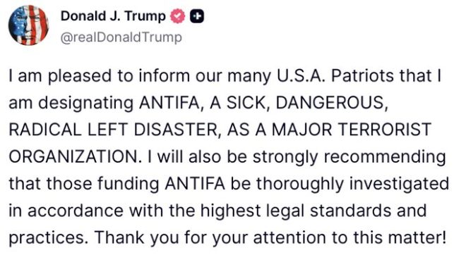 川普认定ANTIFA为重大恐怖组织，背后真相？ —  反法西斯组织, 美国爱国者, 恐怖主义定义