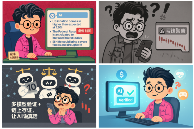 当AI说真相，你信吗？一场惊心动魄的操作！ —  四格漫画, AI技术评估, 数据可信度
