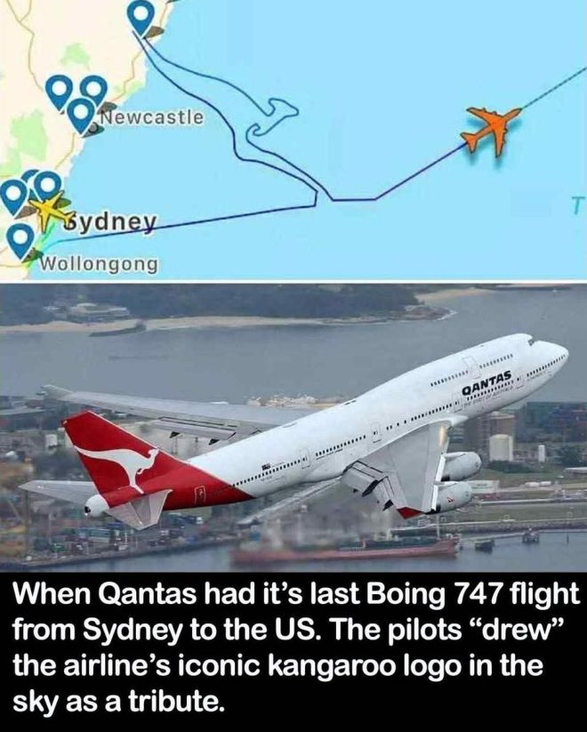 最后一飞：澳航747空中画出袋鼠奇迹！ —  澳航波音747退役, 飞行中的艺术创作, 2025年航空奇迹