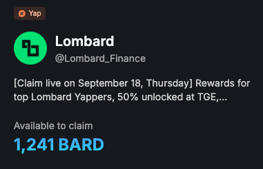 每月發薪水的 Yappers 獎勵，你知道嗎？ —  Lombard 财务, 每月收益项目, Yappers 奖励计划