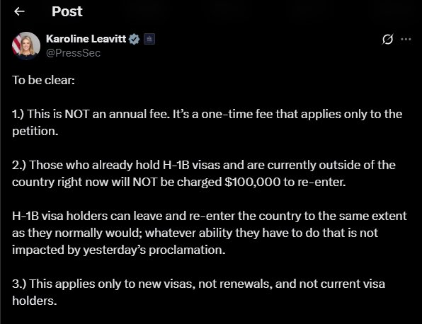 白宫新政策：H-1B签证持有者惊喜逆转！ —  H-1B 签证政策变化, 美国移民政策更新, 白宫紧急声明