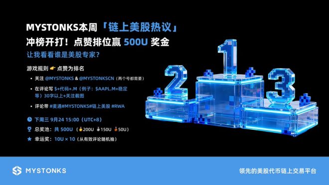 🔥美股热议挑战！500U大奖等你来拿🔥 —  美股投资分析, 链上交易平台, 股票市场活动